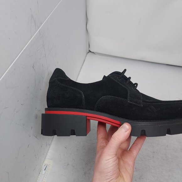 Christian Louboutin MENS Black Our Georges L Suede Lace Up Shoe